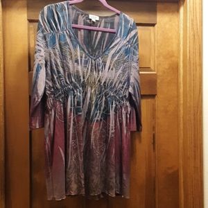 ONE WORLD PLUS IX LIGHT 3/4 SLEEVE BLOUSE